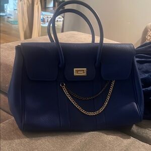 Blue leather bag